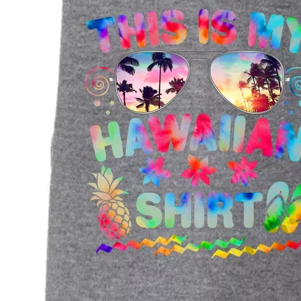 This Is My Hawaiian Shirt Tie Dye Sunglasses Doggie 3-End Fleece Hoodie