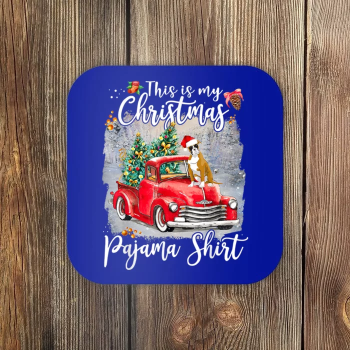 This Is My Christmas Pajama Gift Boxer Dog Xmas Gift Coaster