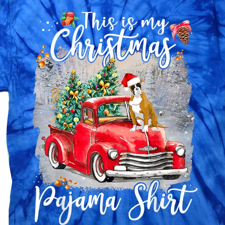 This Is My Christmas Pajama Gift Boxer Dog Xmas Gift Tie-Dye T-Shirt