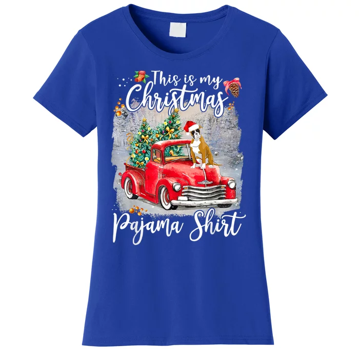 This Is My Christmas Pajama Gift Boxer Dog Xmas Gift Women's T-Shirt