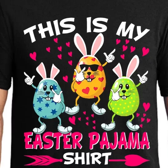 This Is My Easter Pajama Gift Dabbing Bunny Easter Egg Cute Gift Pajama Set