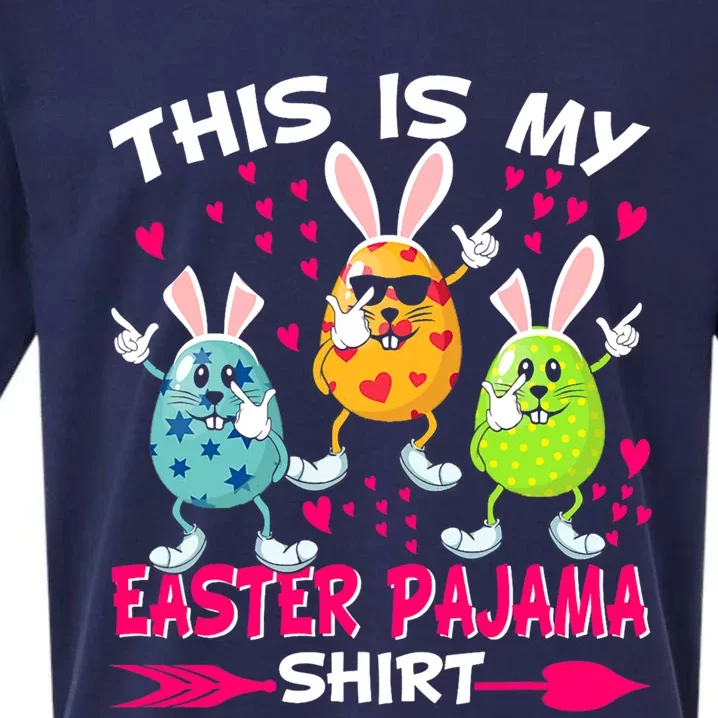 This Is My Easter Pajama Gift Dabbing Bunny Easter Egg Cute Gift Sueded Cloud Jersey T-Shirt