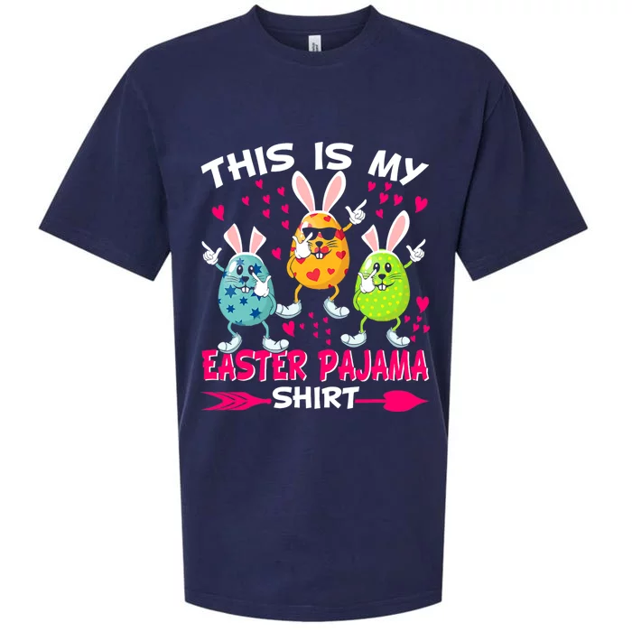 This Is My Easter Pajama Gift Dabbing Bunny Easter Egg Cute Gift Sueded Cloud Jersey T-Shirt