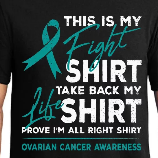 This Is My Fight Ovarian Cancer Awareness Teal Ribbon Pajama Set