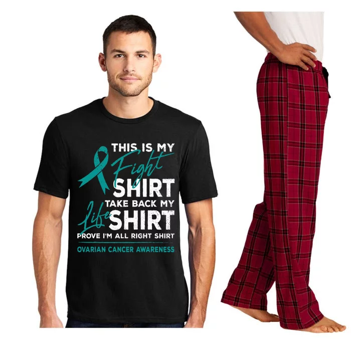 This Is My Fight Ovarian Cancer Awareness Teal Ribbon Pajama Set