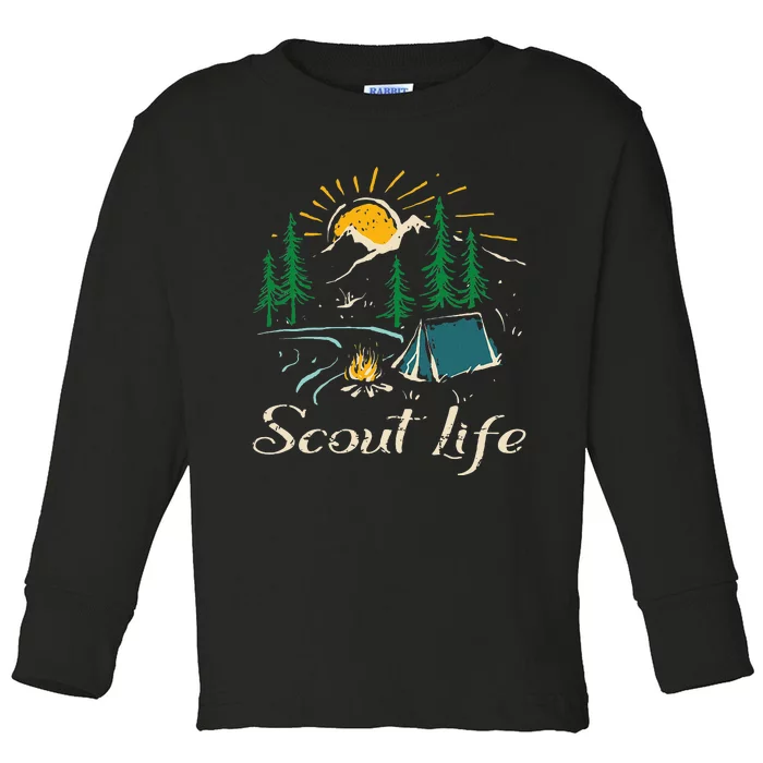 This Is My Camping Happy Camper Scout Life Toddler Long Sleeve Shirt