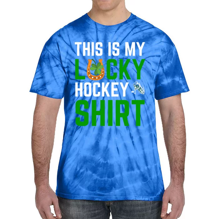 This Is My Lucky Hockey Gift Sport Game St Patrick's Day Funny Gift Tie-Dye T-Shirt