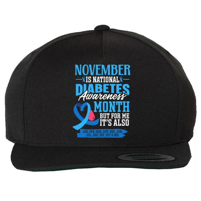 This Is My Fight Type 1 Diabetes Awareness Support Wool Snapback Cap