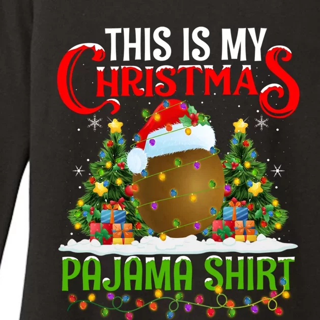 This Is My Christmas Pajama Cool Gift Kiwi Fruit Christmas Meaningful Gift Womens CVC Long Sleeve Shirt