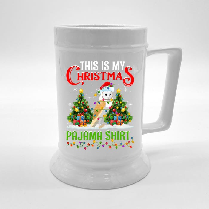 This Is My Christmas Pajama Gift Lighting Barn Owl Xmas Gift Front & Back Beer Stein