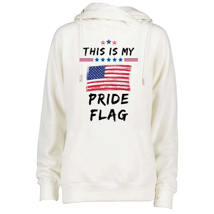 This Is My Pride Flag USA Holiday Womens Funnel Neck Pullover Hood