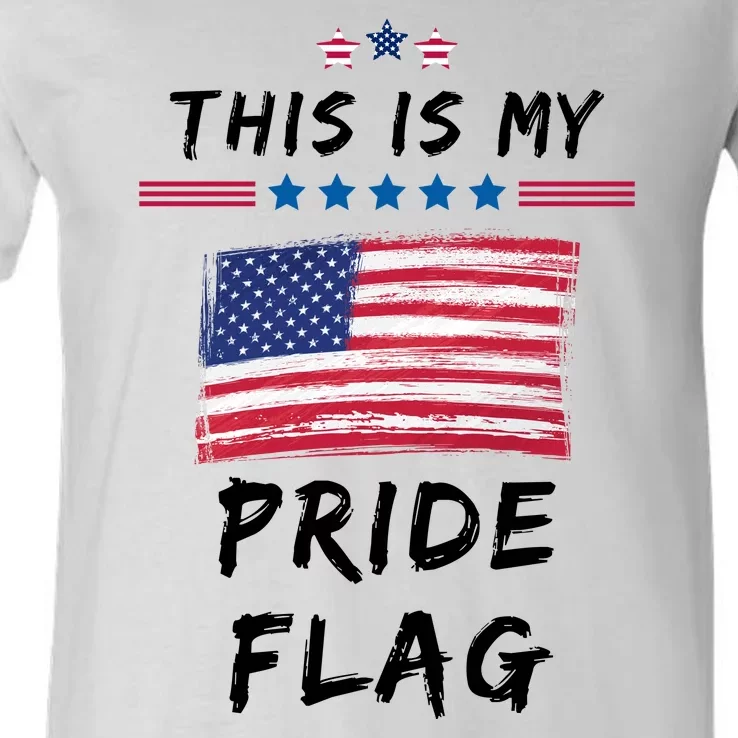 This Is My Pride Flag USA Holiday V-Neck T-Shirt