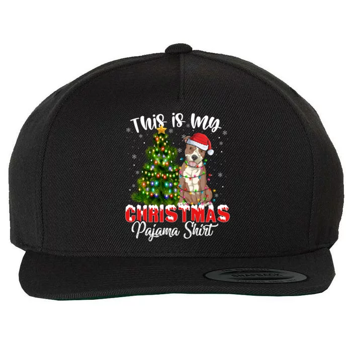 This Is My Christmas Pajama Pitbull Xmas Dog Lover Gift Wool Snapback Cap