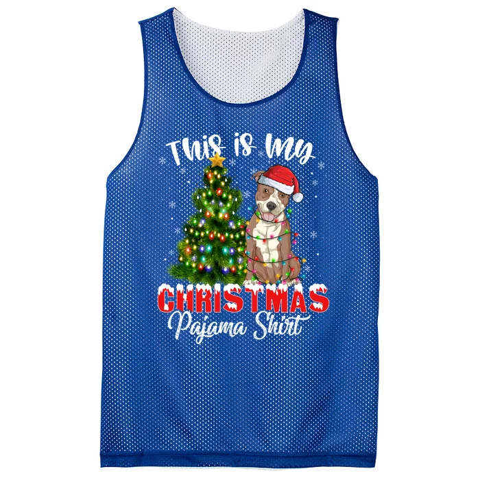 This Is My Christmas Pajama Pitbull Xmas Dog Lover Gift Mesh Reversible Basketball Jersey Tank