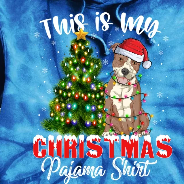 This Is My Christmas Pajama Pitbull Xmas Dog Lover Gift Tie Dye Hoodie