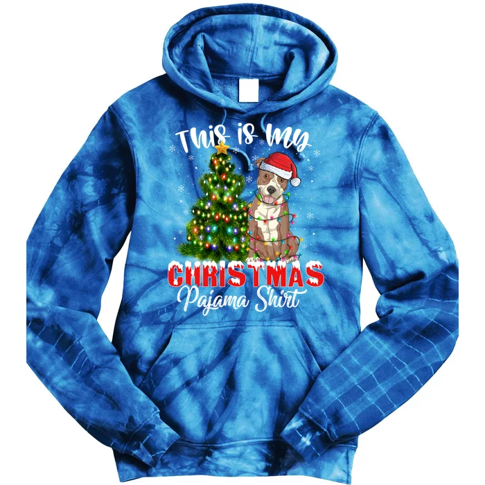 This Is My Christmas Pajama Pitbull Xmas Dog Lover Gift Tie Dye Hoodie