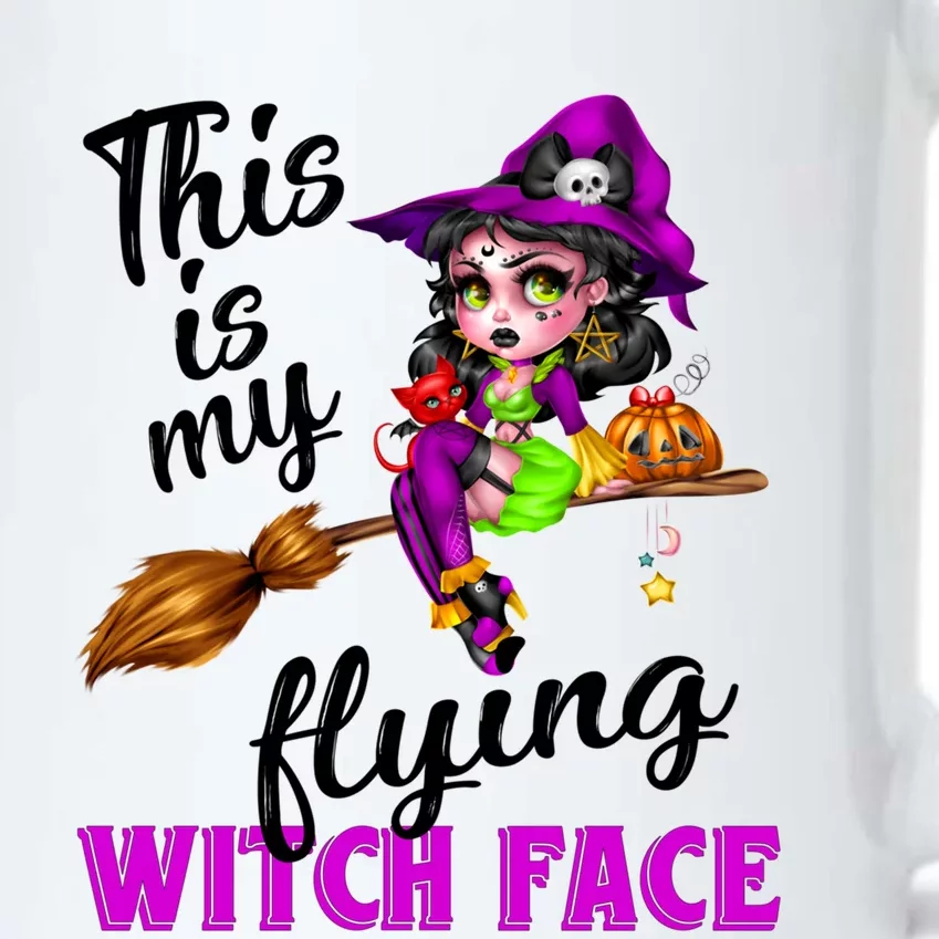 This Is My Flying Witch Face Cute Goth Witch On Broomstick Gift Black Color Changing Mug