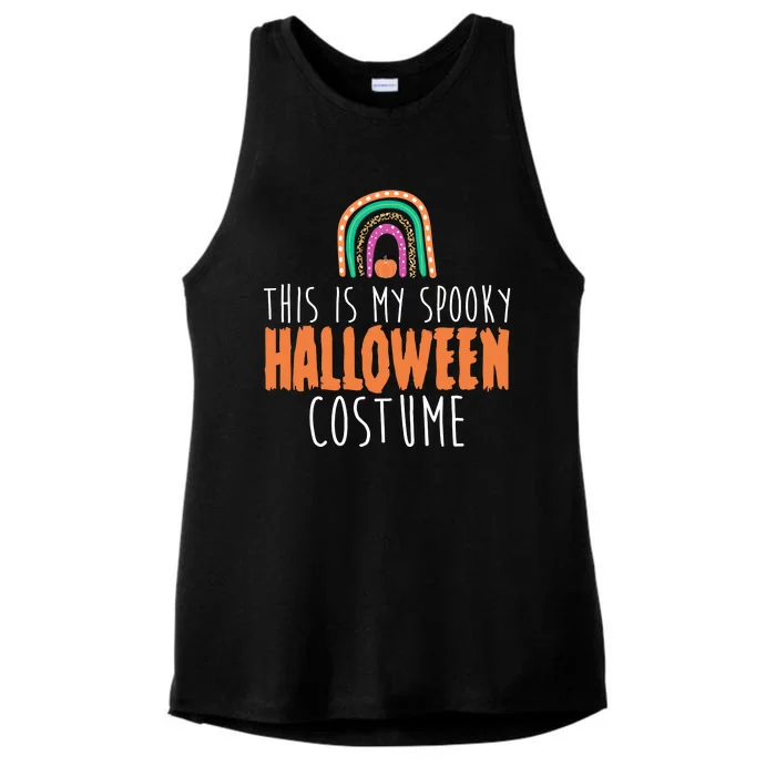 This Is My Spooky Halloween Costume Rainbow Fall Ladies Tri-Blend Wicking Tank