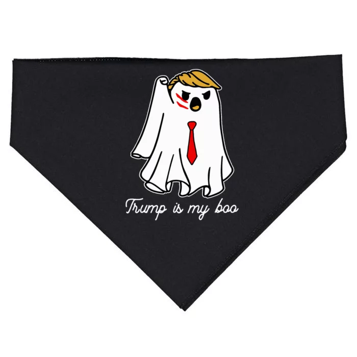 Trump Is My Boo Trump 2024 Hair Ghost Halloween USA-Made Doggie Bandana