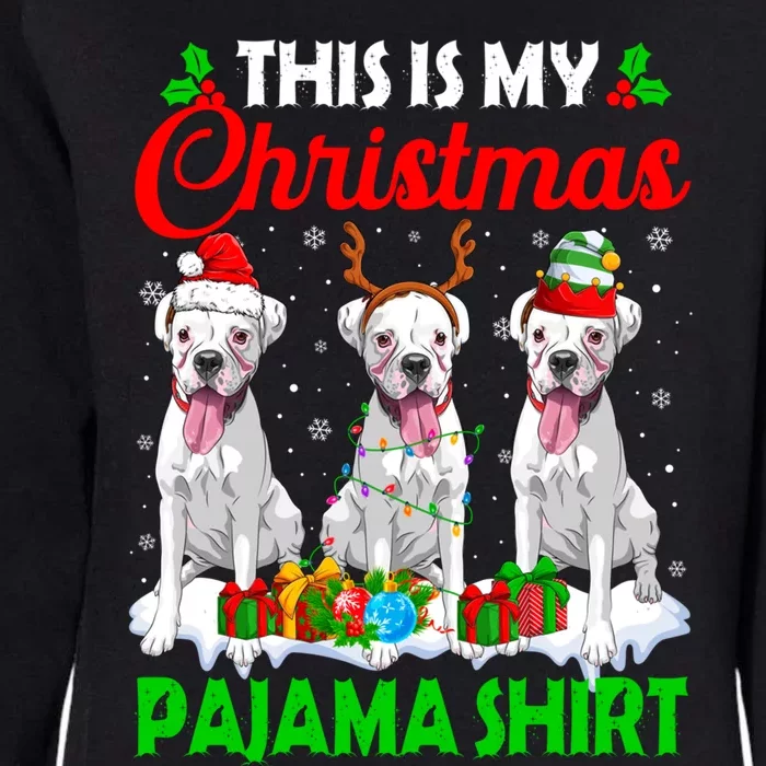 This Is My Christmas Pajama Boxer Dog Lights Xmas Cool Gift Womens California Wash Sweatshirt