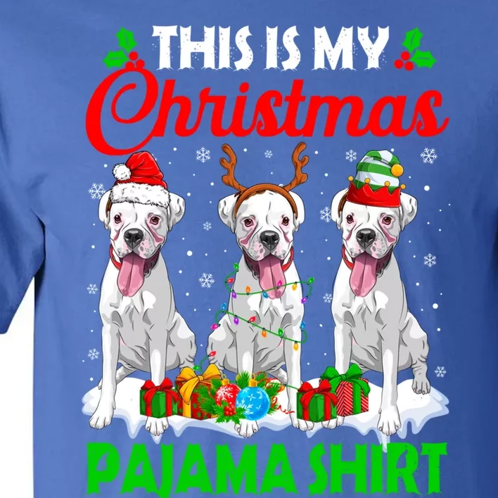 This Is My Christmas Pajama Boxer Dog Lights Xmas Cool Gift Tall T-Shirt