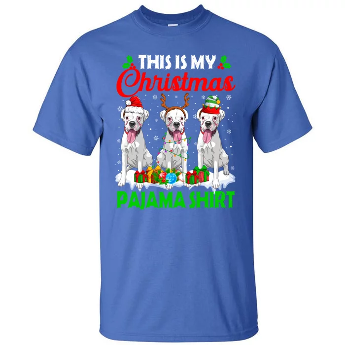 This Is My Christmas Pajama Boxer Dog Lights Xmas Cool Gift Tall T-Shirt