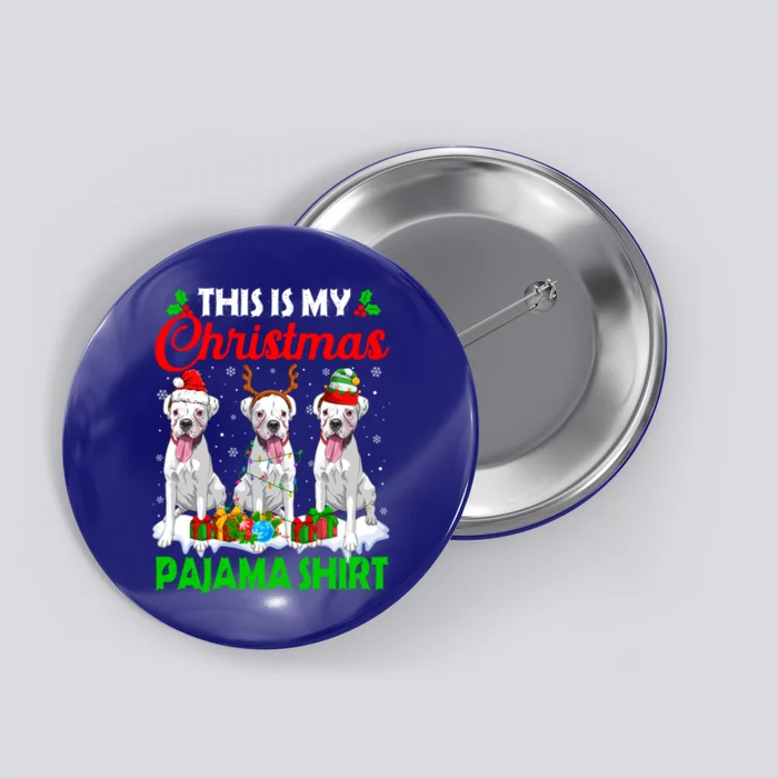 This Is My Christmas Pajama Boxer Dog Lights Xmas Cool Gift Button