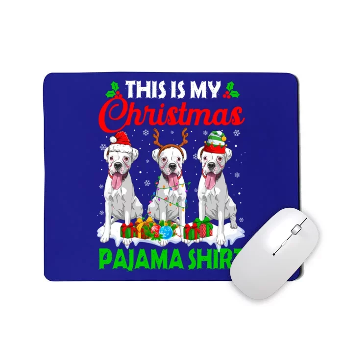 This Is My Christmas Pajama Boxer Dog Lights Xmas Cool Gift Mousepad