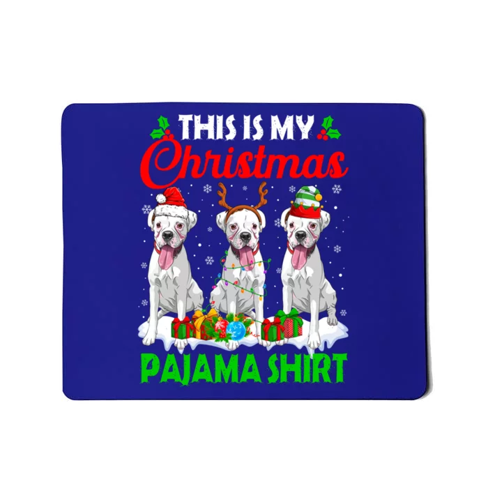 This Is My Christmas Pajama Boxer Dog Lights Xmas Cool Gift Mousepad