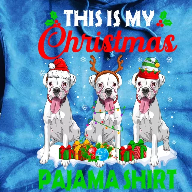 This Is My Christmas Pajama Boxer Dog Lights Xmas Cool Gift Tie Dye Hoodie