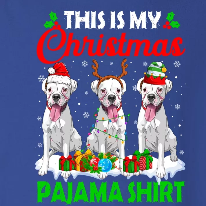 This Is My Christmas Pajama Boxer Dog Lights Xmas Cool Gift Toddler Long Sleeve Shirt