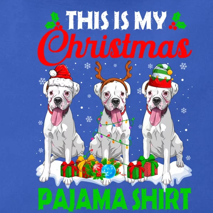 This Is My Christmas Pajama Boxer Dog Lights Xmas Cool Gift Zip Tote Bag