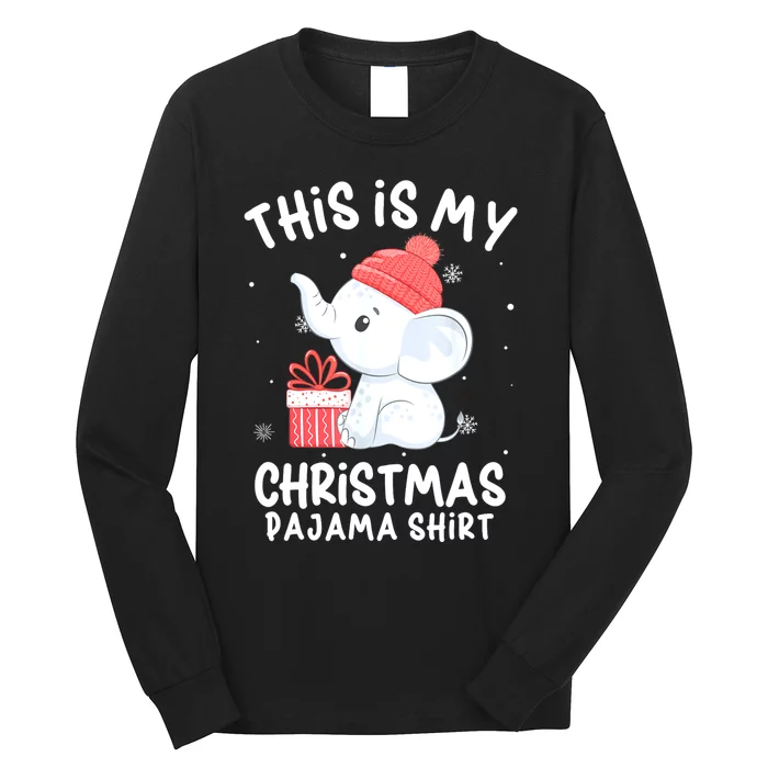 This Is My Christmas Pajama Baby Elephant Hat Xmas Long Sleeve Shirt