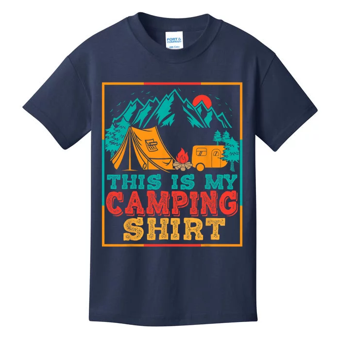 This Is My Camping Shirt_ Funny Camper Vintage Kids T-Shirt