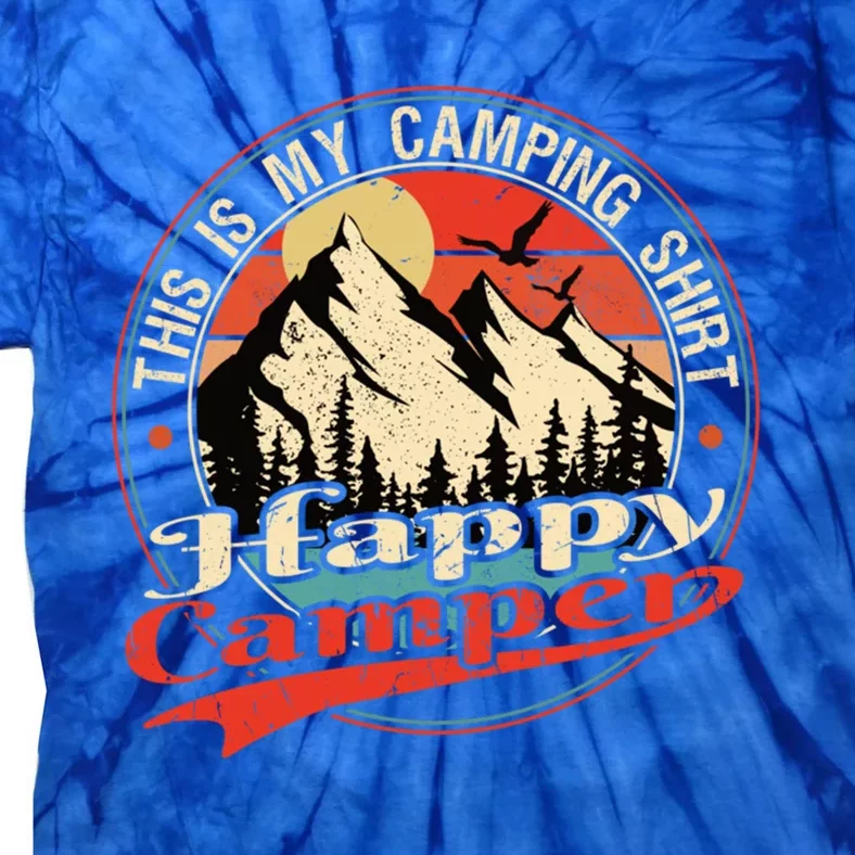 This Is My Camping Cool Gift Happy Camper Cute Gift Tie-Dye T-Shirt