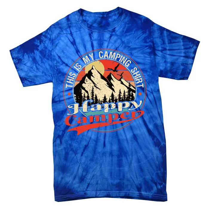 This Is My Camping Cool Gift Happy Camper Cute Gift Tie-Dye T-Shirt