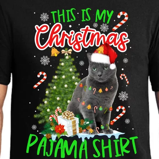 This Is My Christmas Pajama Gift Russian Blue Cat Gift Pajama Set