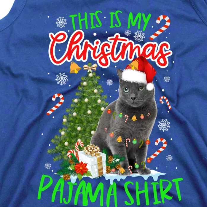 This Is My Christmas Pajama Gift Russian Blue Cat Gift Tank Top