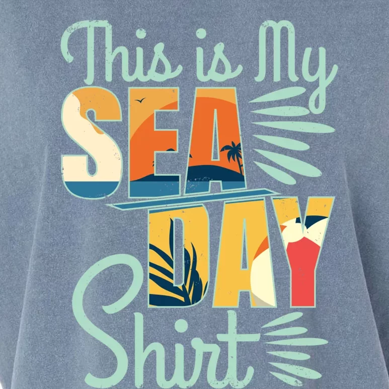 This Is My Sea Day Gift Cruise Funny Family Vacay Cool Gift Garment-Dyed Women's Muscle Tee