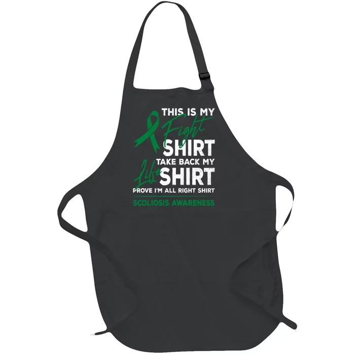 This Is My Fight Scoliosis Awareness Scoliotic Warrior Full-Length Apron With Pocket