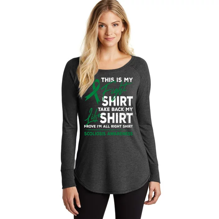 This Is My Fight Scoliosis Awareness Scoliotic Warrior Women's Perfect Tri Tunic Long Sleeve Shirt