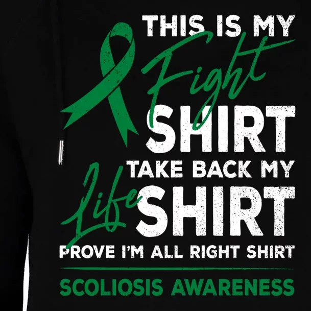 This Is My Fight Scoliosis Awareness Scoliotic Warrior Womens Funnel Neck Pullover Hood