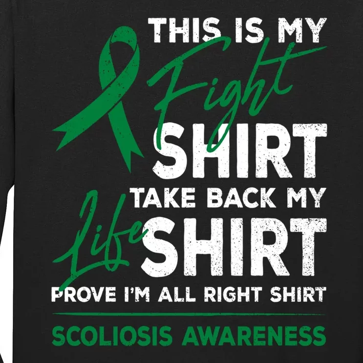 This Is My Fight Scoliosis Awareness Scoliotic Warrior Tall Long Sleeve T-Shirt