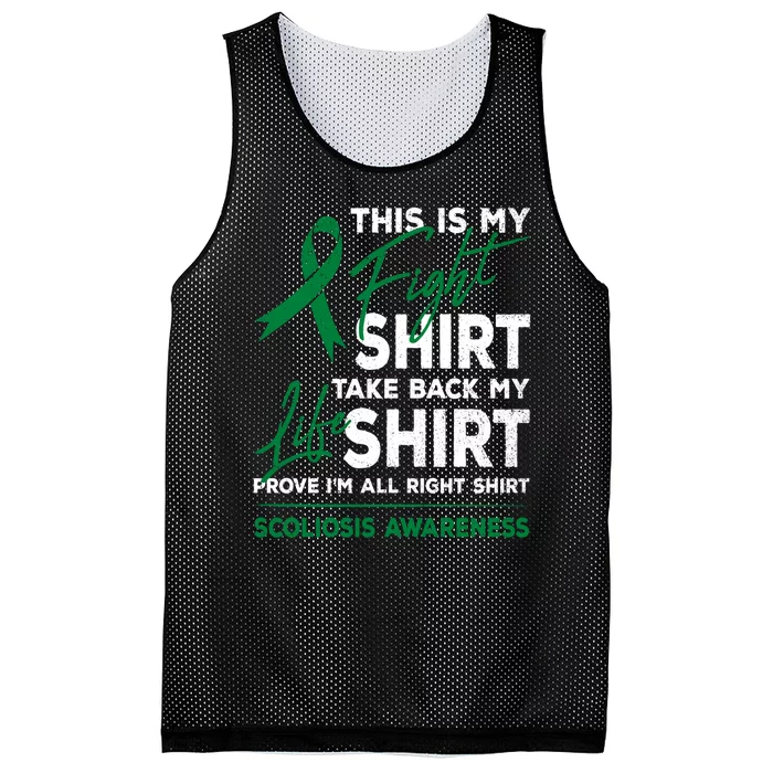 This Is My Fight Scoliosis Awareness Scoliotic Warrior Mesh Reversible Basketball Jersey Tank