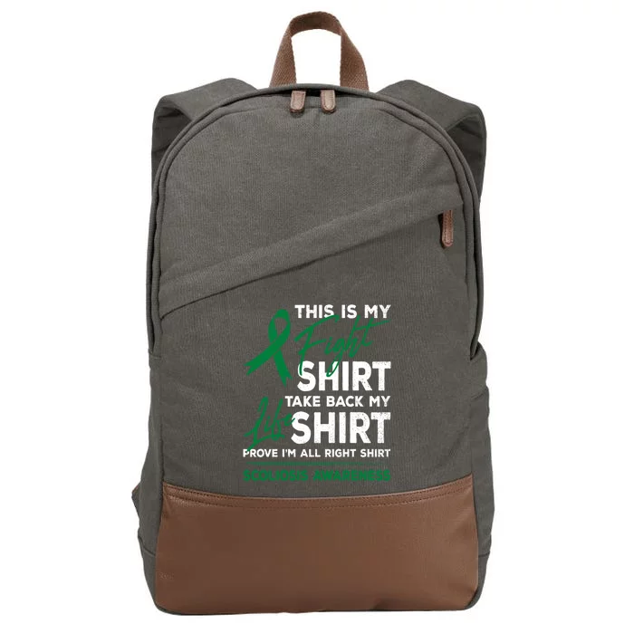 This Is My Fight Scoliosis Awareness Scoliotic Warrior Cotton Canvas Backpack