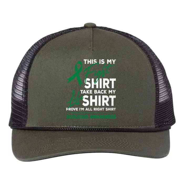 This Is My Fight Scoliosis Awareness Scoliotic Warrior Retro Rope Trucker Hat Cap