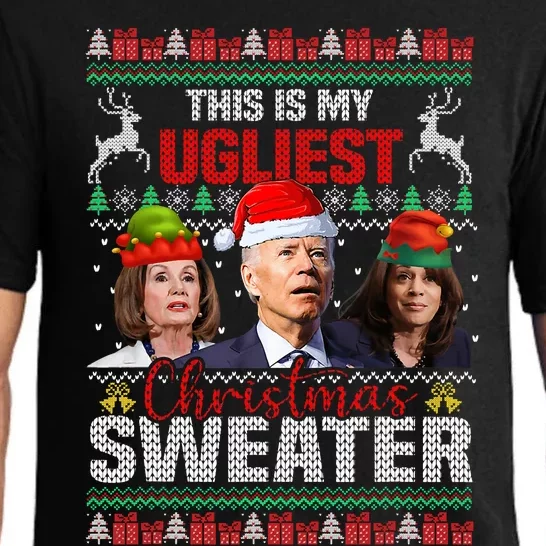 This Is My Ugliest Christmas Anti Biden Sweater Funny Xmas Pajama Set