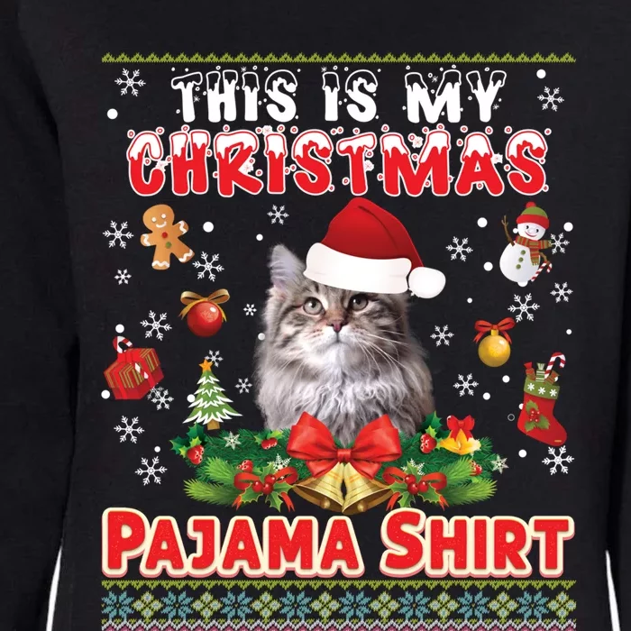 This Is My Christmas Pajama Gift Siberian Cat Ugly Sweater Gift Womens California Wash Sweatshirt