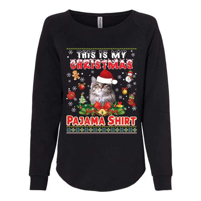 This Is My Christmas Pajama Gift Siberian Cat Ugly Sweater Gift Womens California Wash Sweatshirt