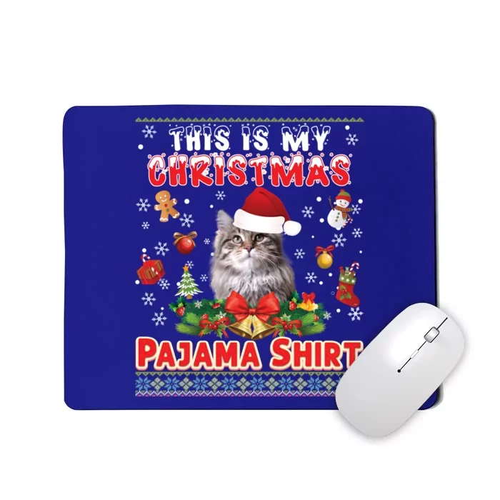 This Is My Christmas Pajama Gift Siberian Cat Ugly Sweater Gift Mousepad